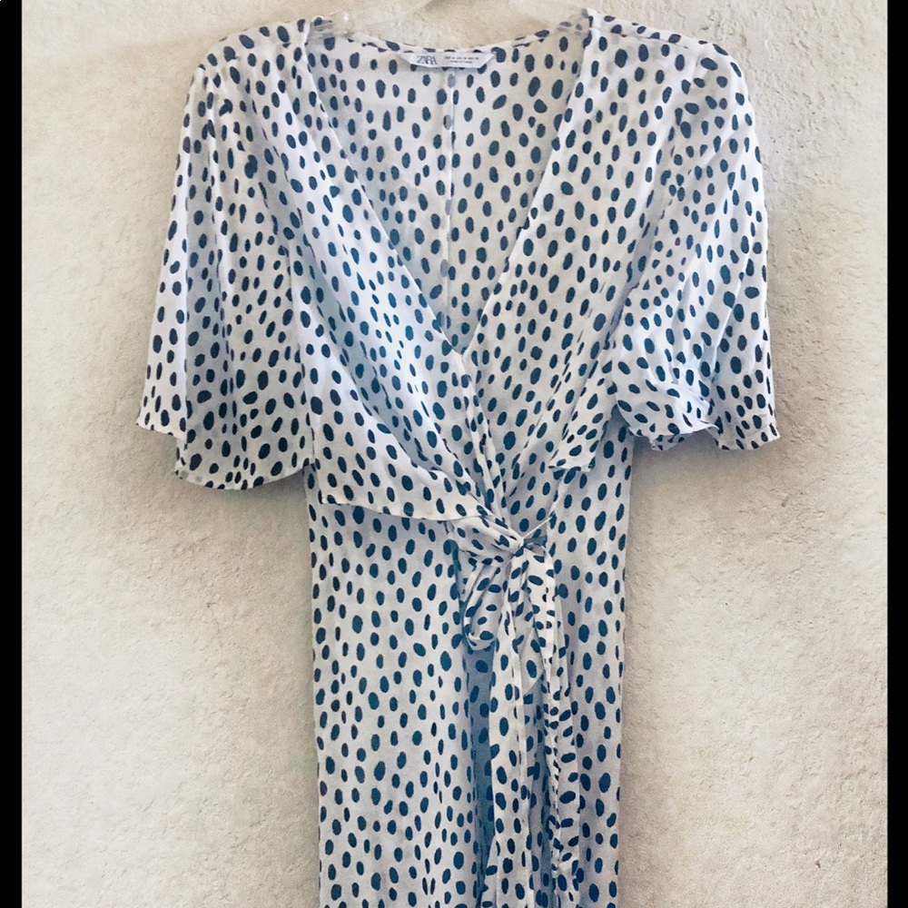 Zara Medium Black and White Wrap Dress